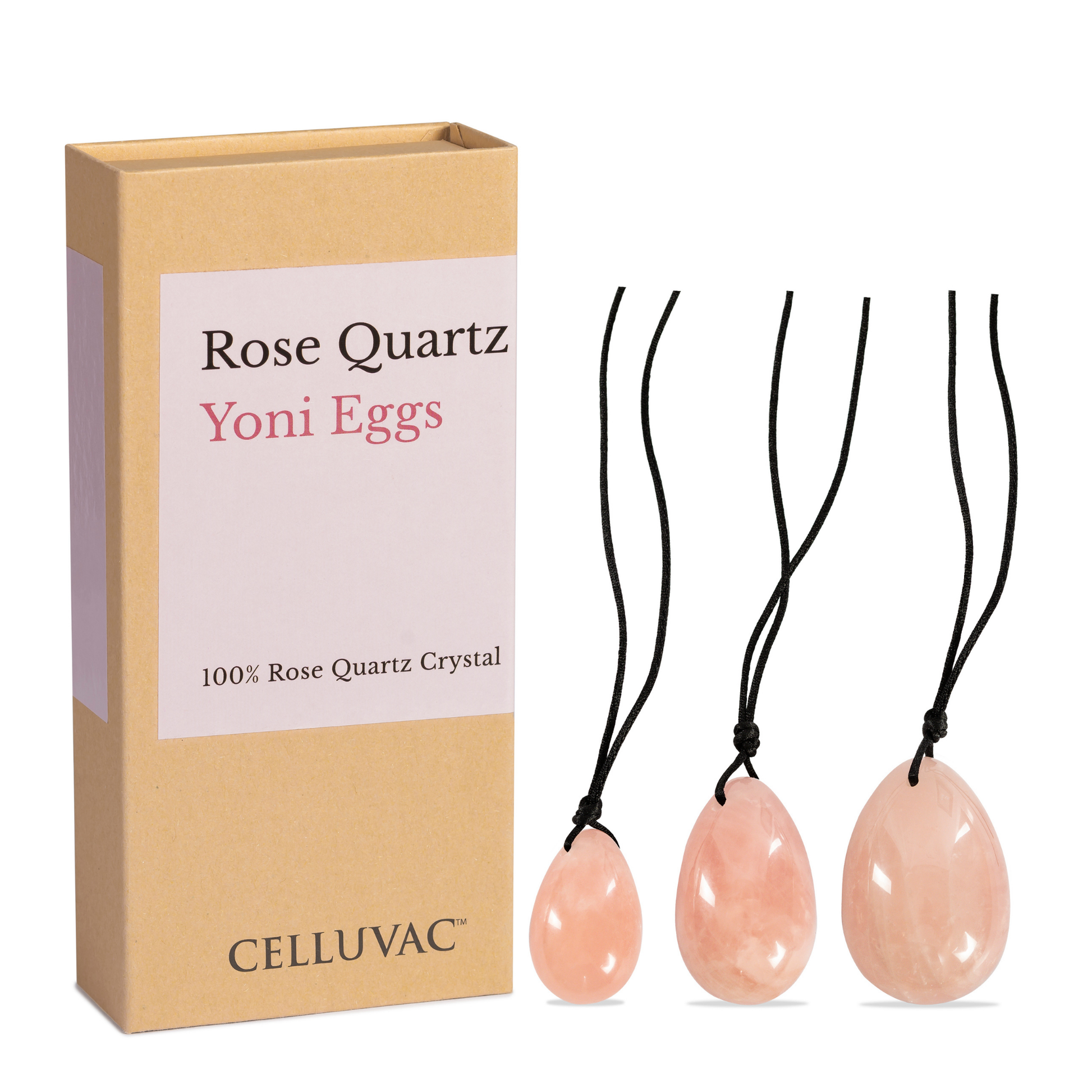 Rose Quartz Yoni Eggs (With Strings) - Celluvac™