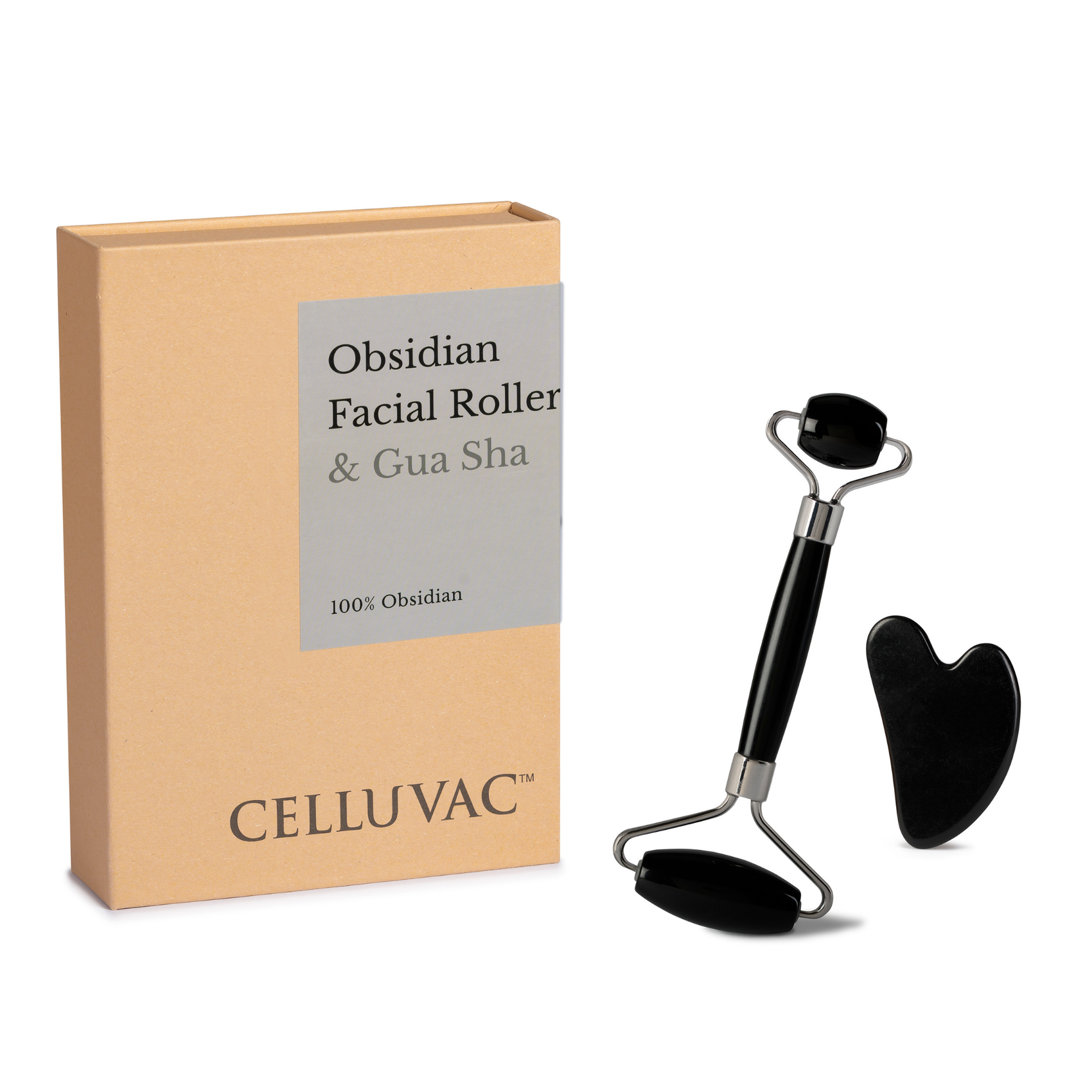 Obsidian Facial Roller and Gua Sha