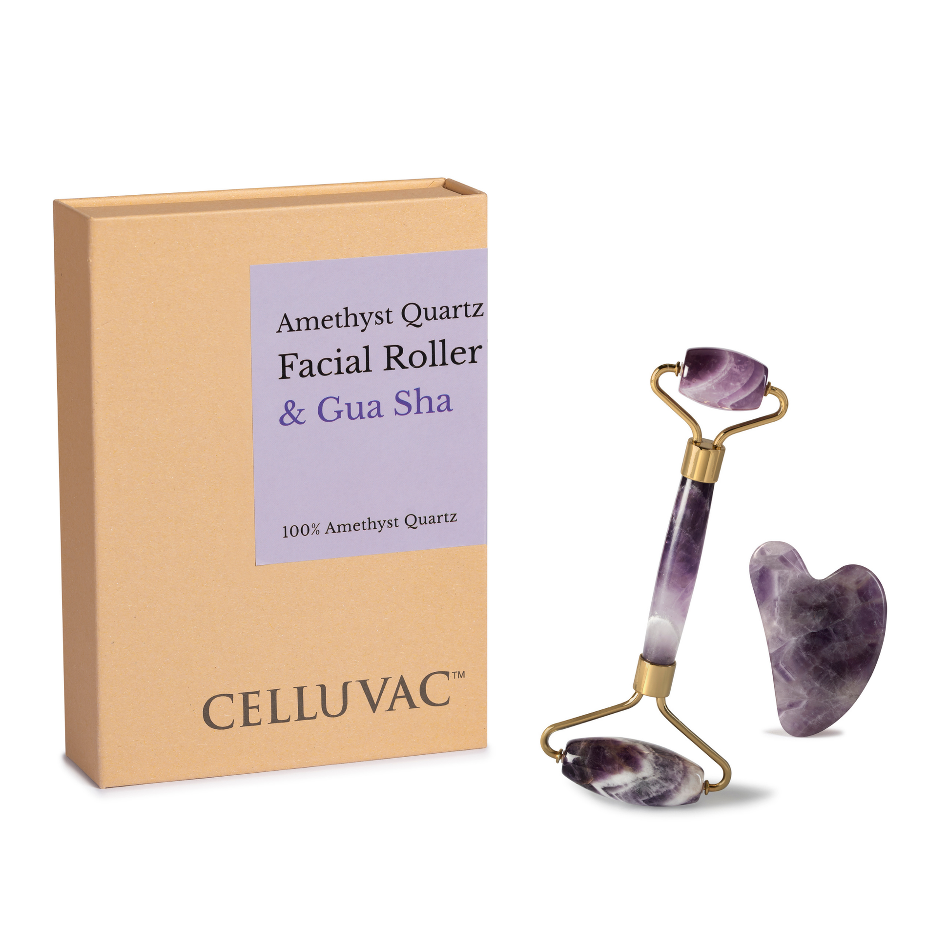 Celluvac Amethyst Roller and Gua Sha