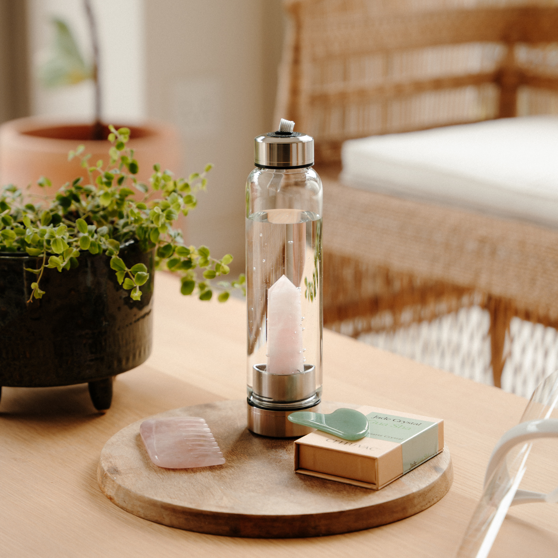 Celluvac Rose Quartz Water Bottle